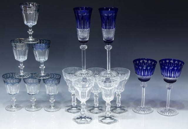 Appraisal: lot of Collection of assorted stemware comprising cobalt cut to