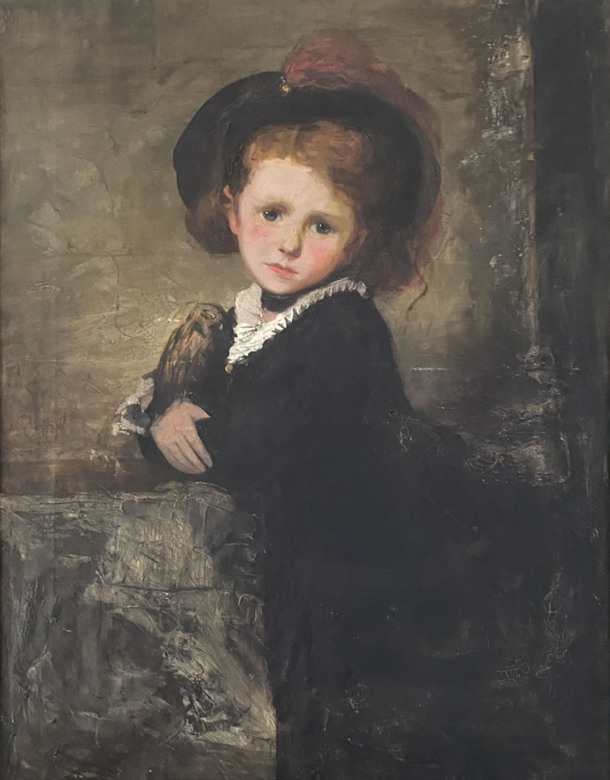 Appraisal: FINE PORTRAIT PAINTING OF A YOUNG GIRL Young redhead posing