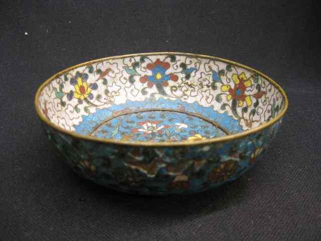 Appraisal: Early Cloisonne Bowl floral '' diameter loss