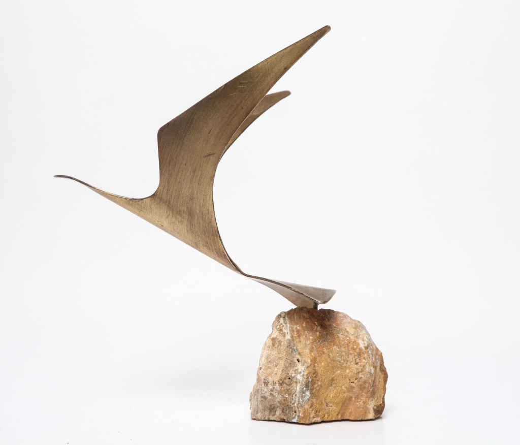 Appraisal: CURTIS JERE BRASS BIRD MID-CENTURY SCULPTURE Mid-Century Modern Curtis Jere