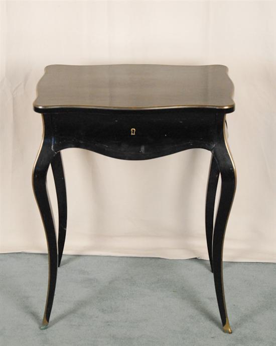 Appraisal: An E th C French Vanity ebonized wood overall serpentine