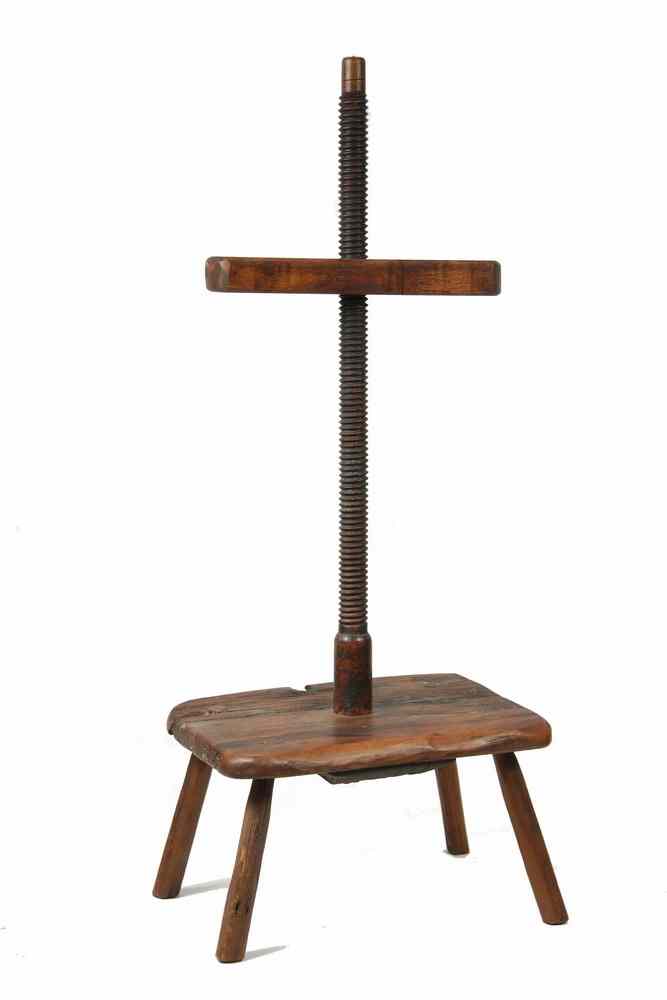 Appraisal: SCREW-JACK CANDLESTAND - American Colonial Era Country Screw-Jack Candlestand in