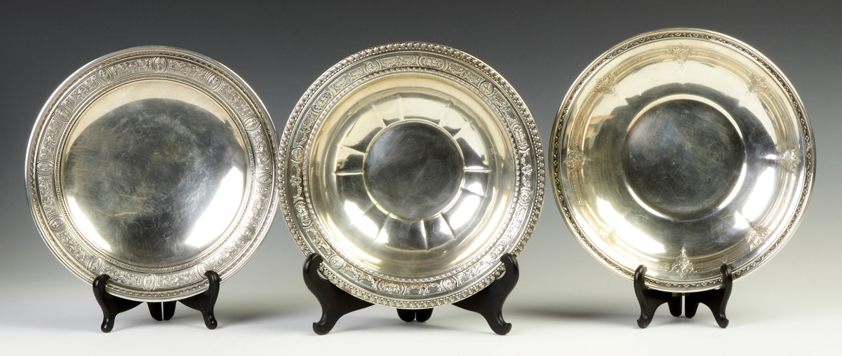 Appraisal: Three Sterling Silver Bowls International Sterling Wedgewood pattern Wallace Towle