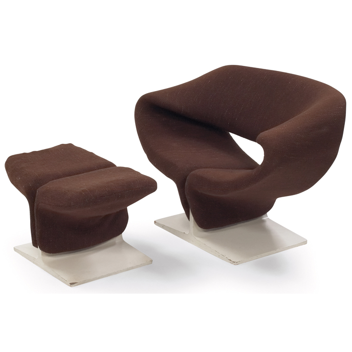 Appraisal: Pierre Paulin Ribbon chair and ottoman by Artifort the Netherlands