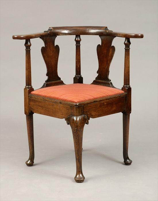 Appraisal: George II Mahogany Corner Chair x x in