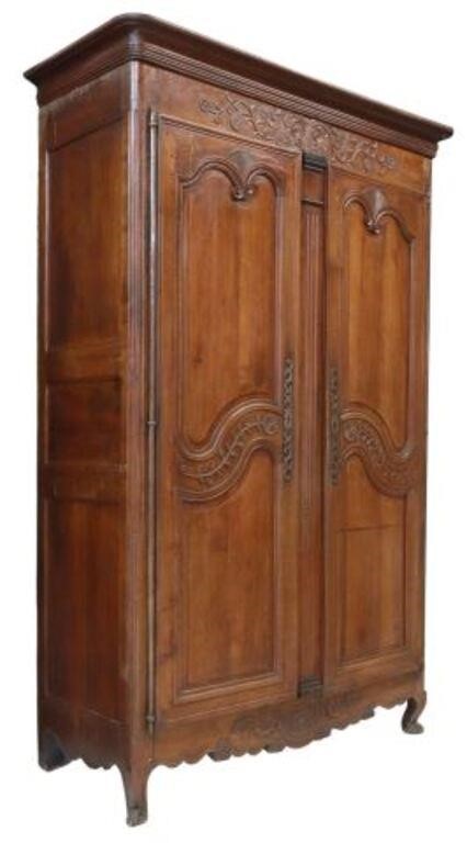 Appraisal: French Provincial Louis XV style armoire early th c molded