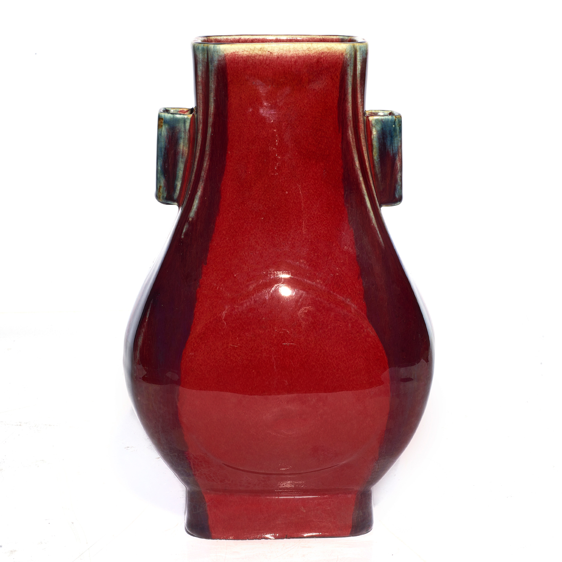 Appraisal: CHINESE FLAMBE GLAZED HU VASE Chinese flambe glazed hu vase