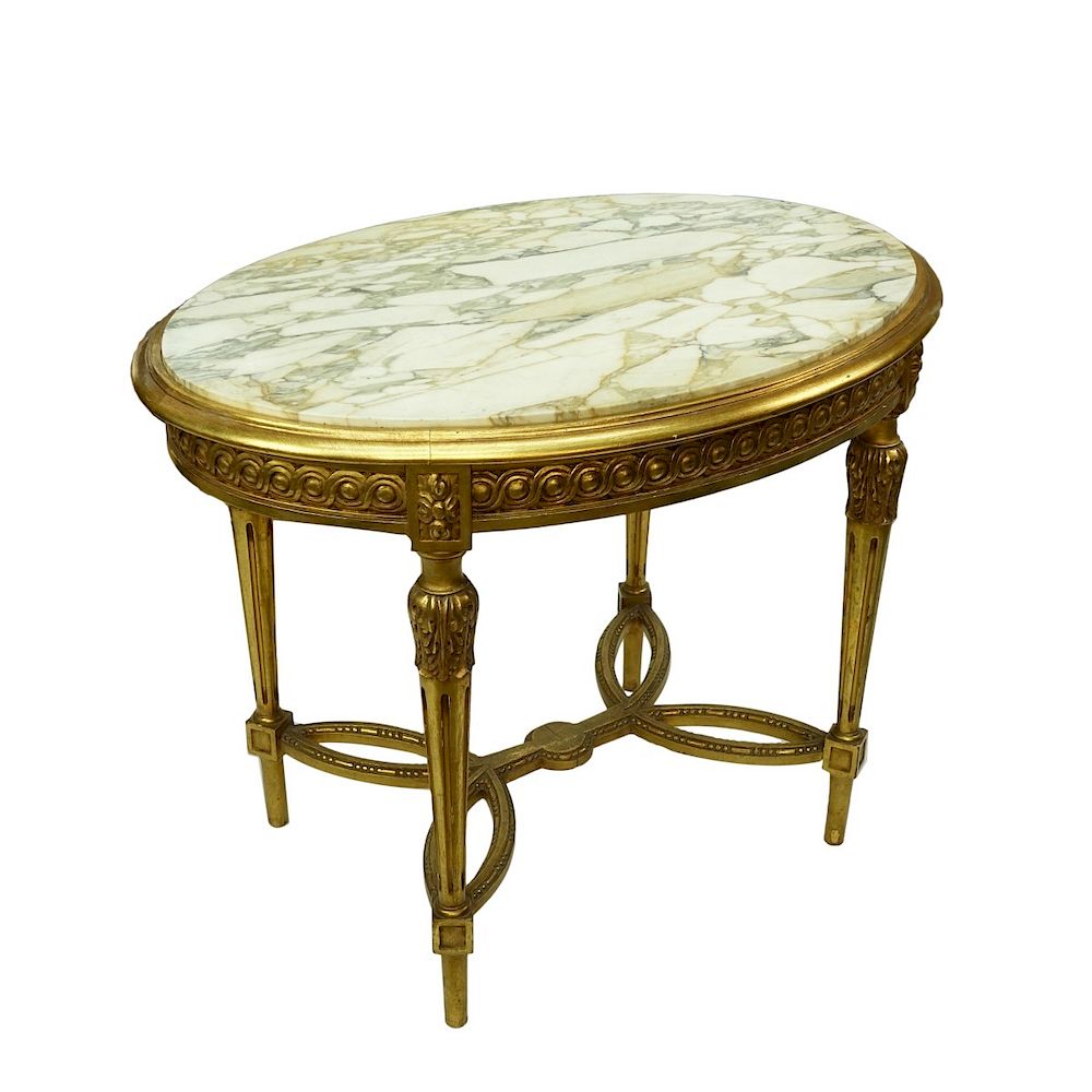 Appraisal: Louis XVI Style Table Antique Louis XVI Style Giltwood Carved