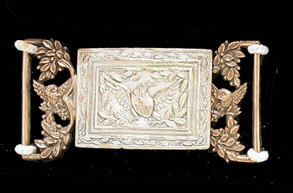 Appraisal: A common militia officer's waist belt platecirca - Die-struck silver-plated