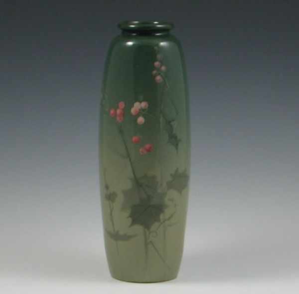 Appraisal: Weller Eocean Holly Vase marked die impressed Weller Eocean signed