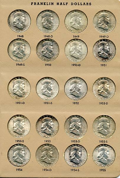 Appraisal: Franklin Half Dollars Including through -D all Brilliant Uncirculated except