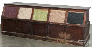 Appraisal: Pine country store seed counter late th c with five