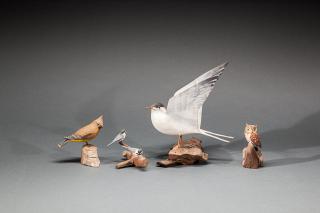 Appraisal: Four Bird Carvings Peter Peltz - Sandwich MA c A