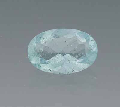 Appraisal: An Unmounted Aquamarine Carat Oval faceted cut strong medium blue