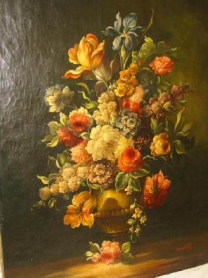 Appraisal: DUTCH SCHOOL Still Life with Flowers in a Vase signed