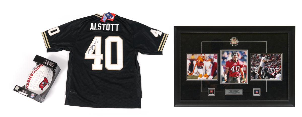 Appraisal: MIKE ALSTOTT AUTOGRAPHED MEMORABILIA GROUPING pieces total to include Signed