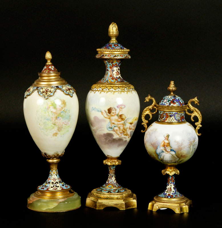 Appraisal: - Lot of th C French Vases Three th Century