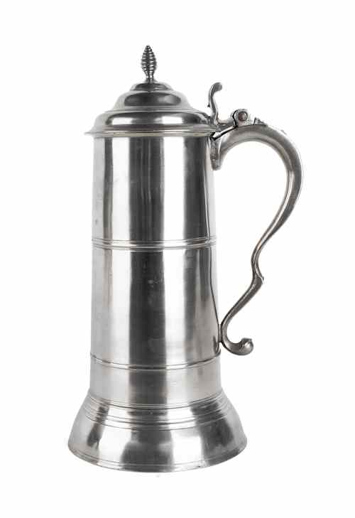 Appraisal: Hartford Connecticut pewter flagon ca bearing the touch of Samuel