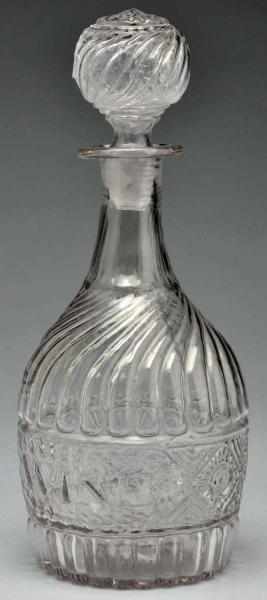 Appraisal: Early American Blown Glass Decanter Description Circa Marked Wine Probably