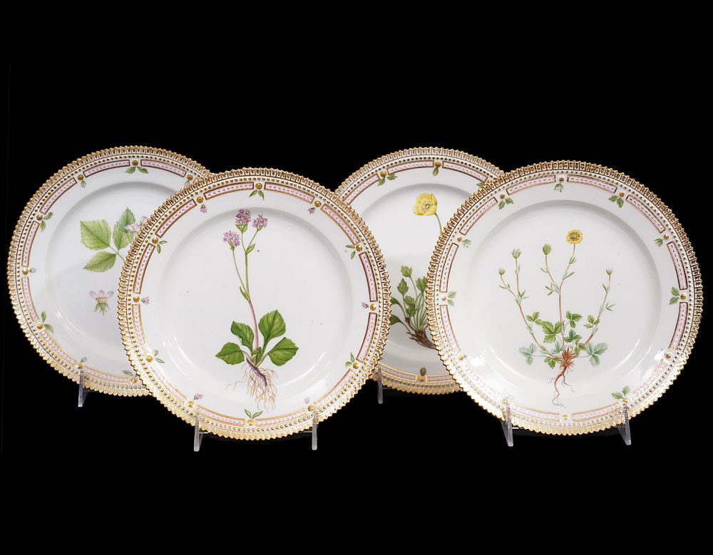 Appraisal: Flora Danica Lunch Plates Flora Danica Royal Copenhagen Lunch Plates