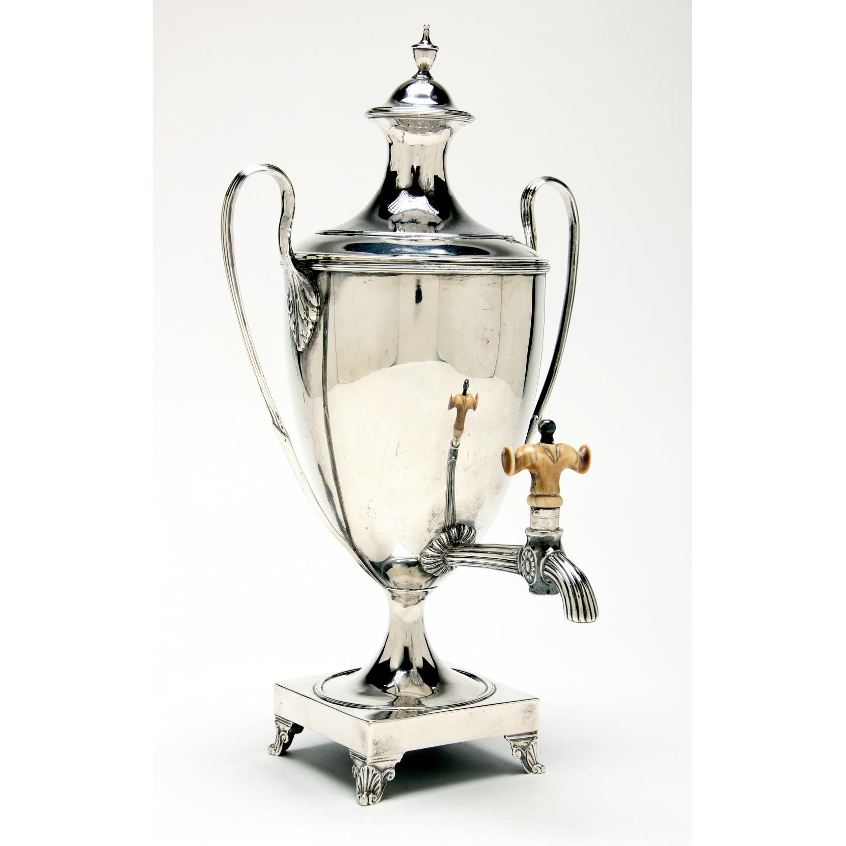 Appraisal: George III Silver Tea Urn with London with WH sponsor's