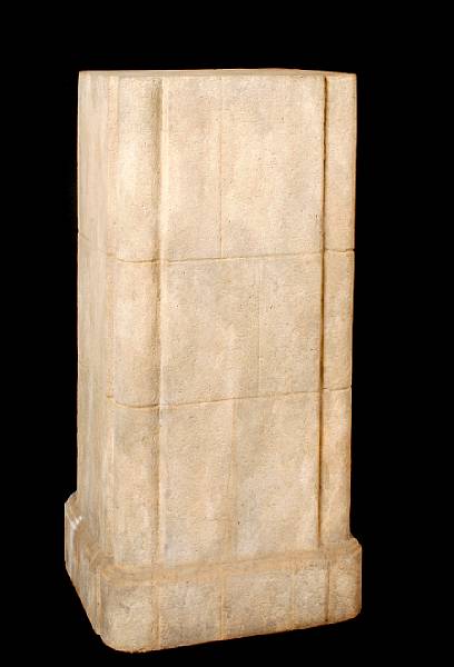 Appraisal: A pair of cast stone garden pedestals height in width