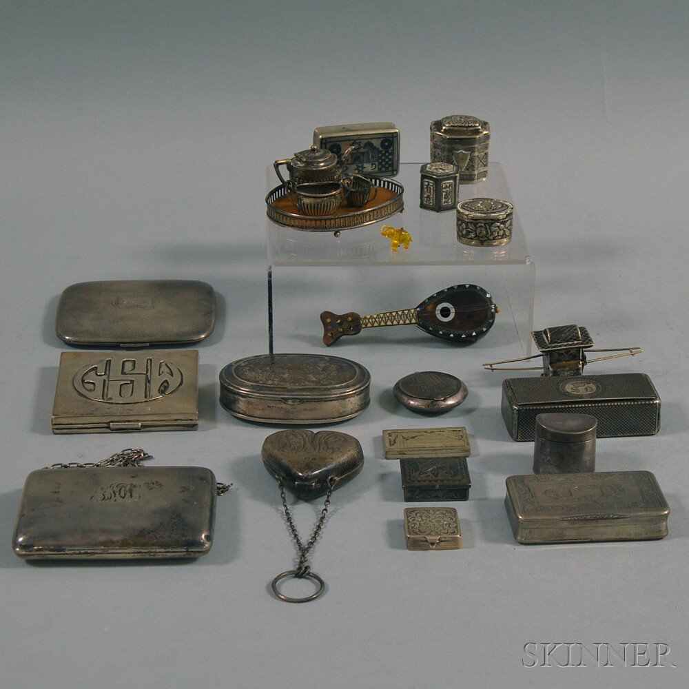 Appraisal: Group of Personal and Miniature Silver Objects and Accessories a