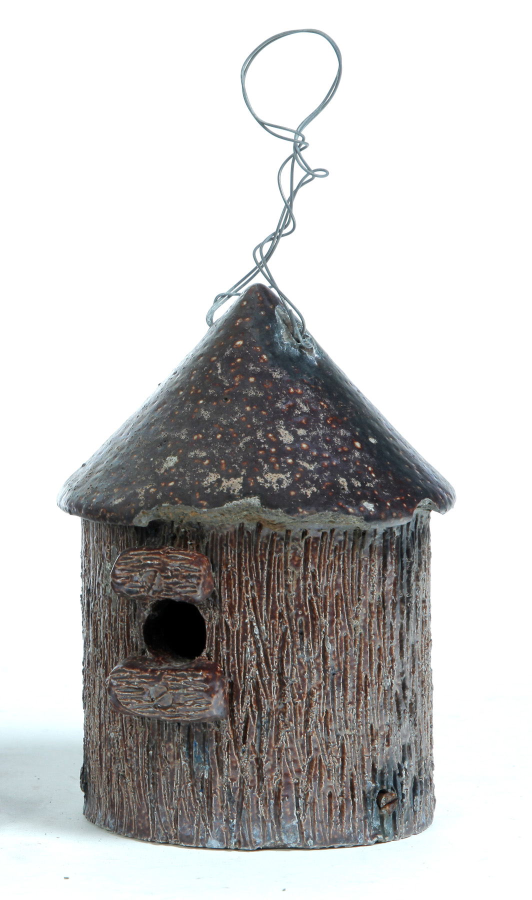 Appraisal: OHIO SEWERTILE BIRD HOUSE First half- th century Hanging with