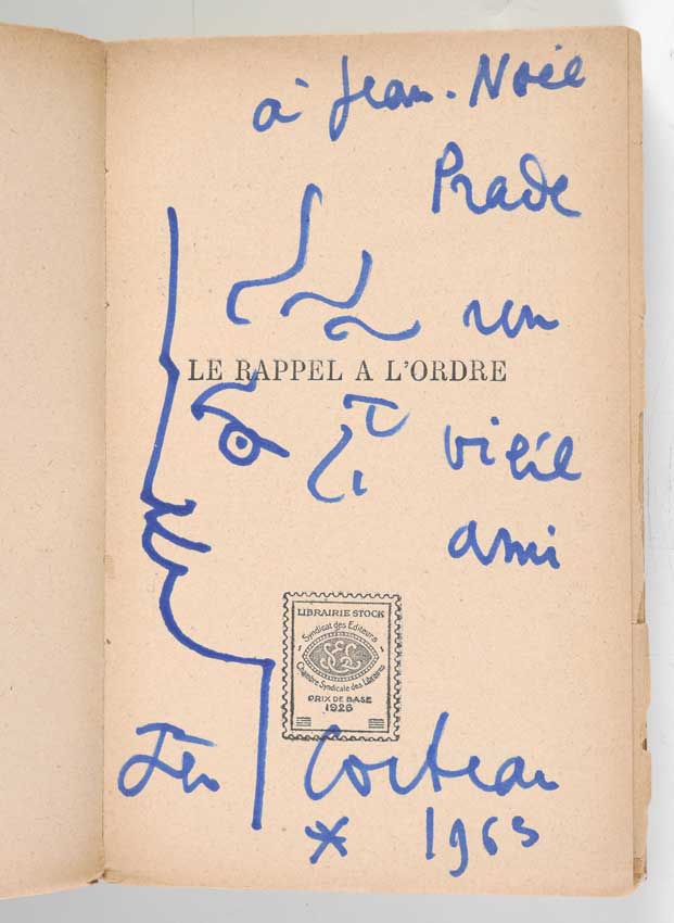 Appraisal: COCTEAU Jean French - Original marker drawing inside of a