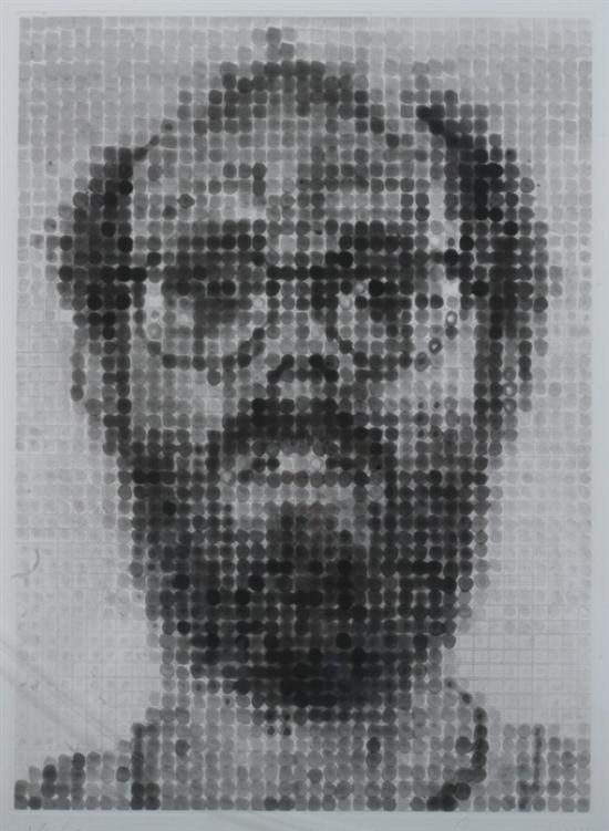 Appraisal: CHUCK CLOSE American b SELF-PORTRAIT signed dated and numbered in