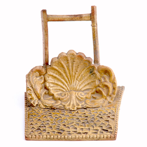 Appraisal: GEORGE OHR Novelty card holder with shell covered in pale