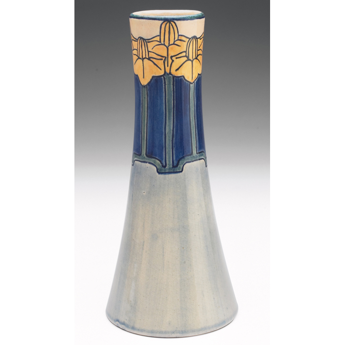 Appraisal: Newcomb College vase flared shape with an incised and painted