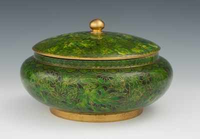 Appraisal: A Gold Wire Cloisonne Covered Bowl Chinese Intricate wire work