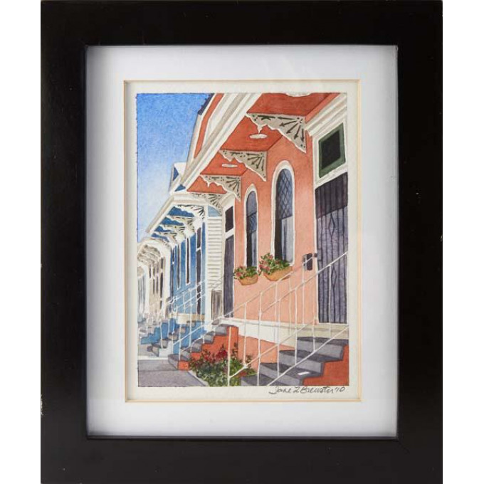 Appraisal: June Brewster New Orleans New Orleans Shotgun Views watercolor on