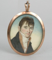 Appraisal: Portrait Miniature of an Unidentified Naval Officer Initialed CS Handsome