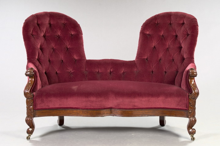 Appraisal: American Rococo Revival Mahogany Sofa mid- th century of double