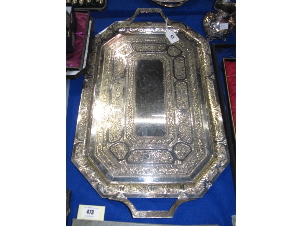 Appraisal: Silver plated serving tray