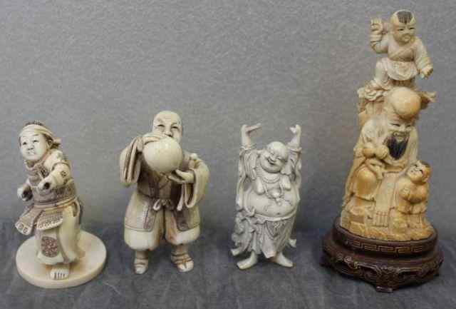 Appraisal: Asian Ivory Figures From a Jamaica NY estate Dimensions ''