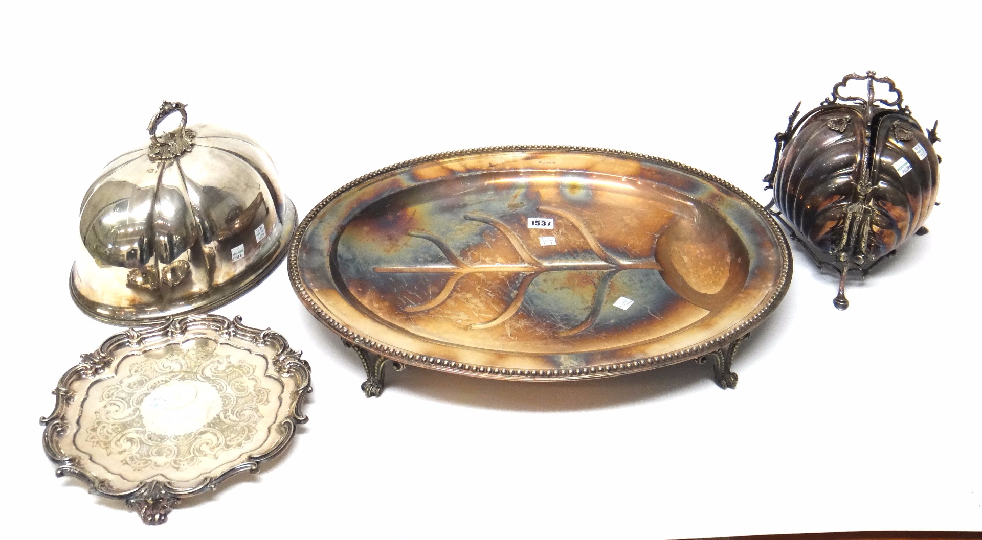 Appraisal: Plated wares comprising an oval meat dish with a tree