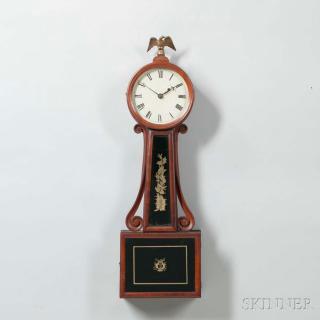 Appraisal: Mahogany Patent Timepiece or Banjo Clock Mahogany Patent Timepiece or