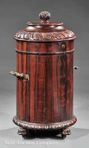 Appraisal: A Very Fine William IV Carved Rosewood Cellarette c of