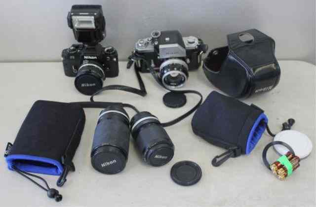 Appraisal: Camera Lot Including Nikon Nikon F - in leather case