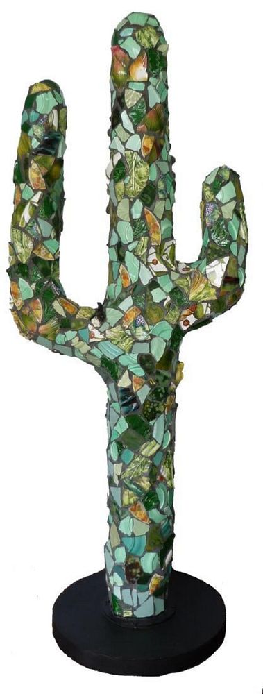 Appraisal: TERRIE KVENILD USA b MOSAIC POTTERY CACTUS Terrie Read Kvenild