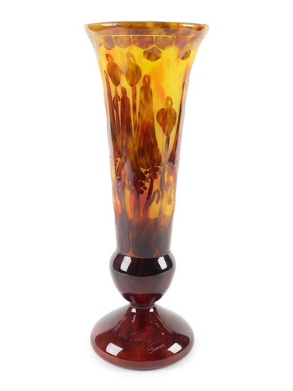 Appraisal: A La Verre Francais Cameo Glass Vase Height x diameter