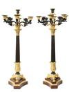 Appraisal: CANDELABRAS - Pair of th c oversized tapered gilt bronze