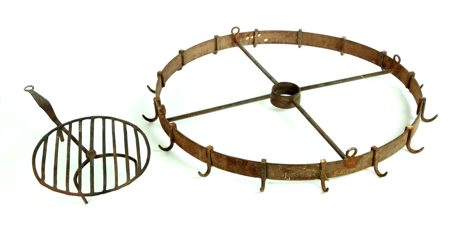 Appraisal: WROUGHT IRON BROILER AND GAME RACK American th century Revolving