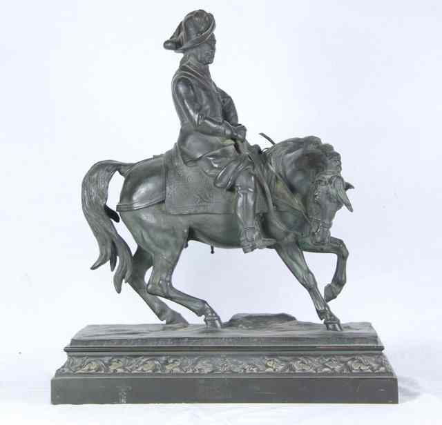 Appraisal: A th Century bronze figure of a th Century cavalry