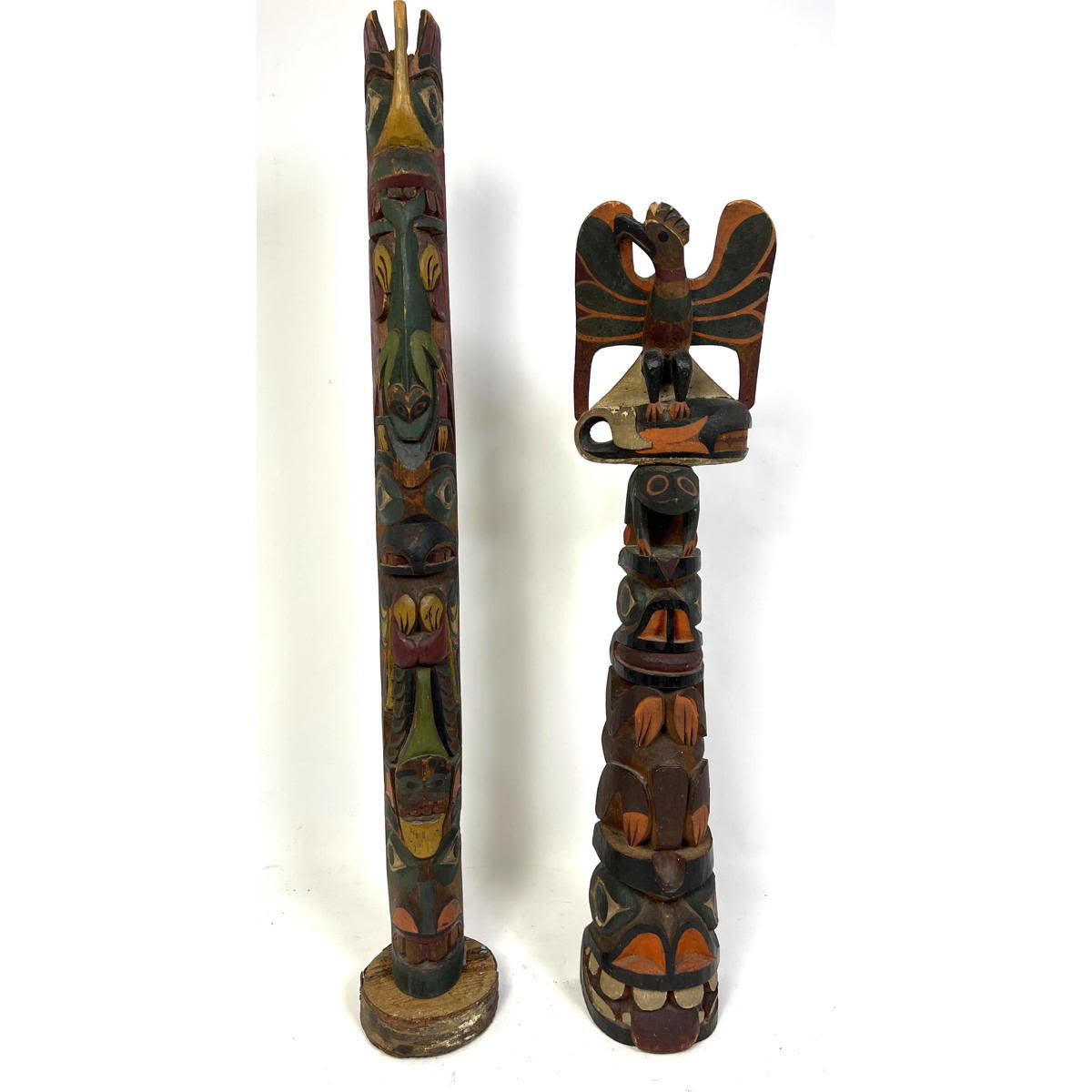 Appraisal: pcs Pacific Northwest Coast Totem Carvings Eskimo Indian Colman Dock