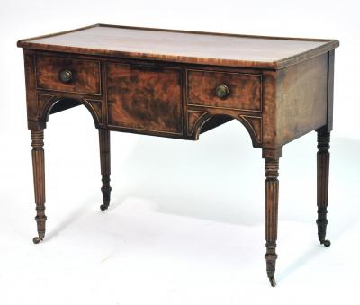 Appraisal: A MAHOGANY DRESSING TABLE of oblong form with ebony stringing