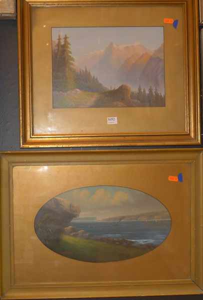 Appraisal: TWO WORKS J HUTCINGS SEASCAPE OIL ON BOARD TOGETHER WITH